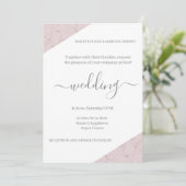Dusty Pink Grey and White Marble Elegant Wedding Kaart (Staand voorkant)