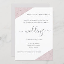 Dusty Pink Grey and White Marble Elegant Wedding