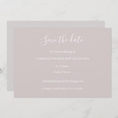 Dusty Pink Grey and White Save the Date Wedding Kaart (Voorkant / Achterkant)