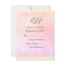 Dusty Pink Icicle Wedding RSVP-kaart
