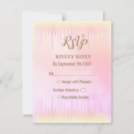Dusty Pink Icicle Wedding RSVP-kaart Kaart