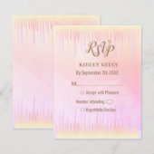 Dusty Pink Icicle Wedding RSVP-kaart Kaart (Voorkant / Achterkant)