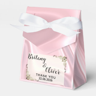 Dusty Pink Iridescent Holographic Silk weeding    Bedankdoosjes