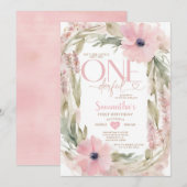 Dusty Pink Is Ze niet Olenful Verjaardag Bloemen Kaart (Voorkant / Achterkant)