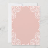 Dusty Pink Lace Lijst Classic Wedding Invitation Kaart (Achterkant)