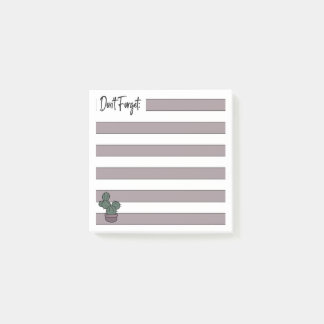 Dusty Pink | Lined | Potted Cactus - Post-it® Notes