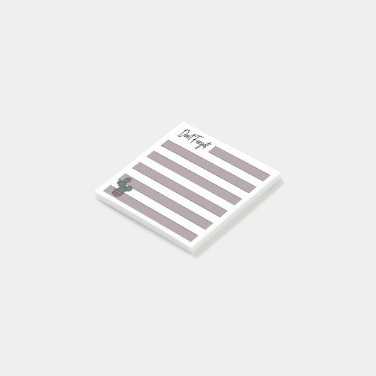Dusty Pink | Lined | Potted Cactus - Post-it® Notes (Schuin)