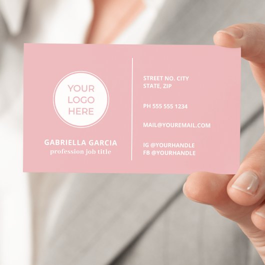 Dusty Pink Logo QR Code Visitekaartje