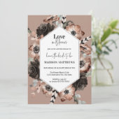 Dusty Pink Love in Bloom Vrijgezellenfeest Kaart (Staand voorkant)