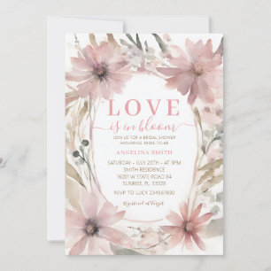 Dusty Pink Love is in Bloom Vrijgezellenfeest Kaart