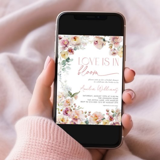  Dusty Pink Love is in Bloom Vrijgezellenfeest Kaart