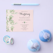 Dusty Pink Magnolia Sage Floral LOW BUDGET WEDING Flyer (Enkel)