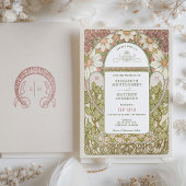 Dusty Pink Marguerite Daisy Wedding Art Nieuw in Kaart