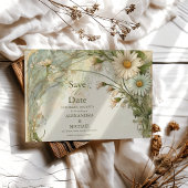 Dusty Pink Marguerite Daisy Wedding Art Nouveau Save The Date