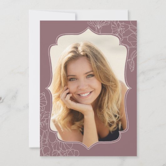 Dusty Pink Mauve Foto Verrassing 30e Verjaardag Kaart (Achterkant)