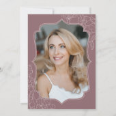Dusty Pink Mauve Foto Verrassing 50e Verjaardag Kaart (Achterkant)