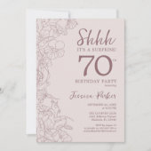 Dusty Pink Mauve foto Verrassing 70e verjaardag Kaart (Voorkant)