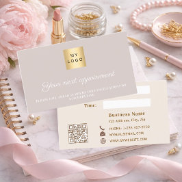Dusty pink mauve QR business logo Kortingskaartje