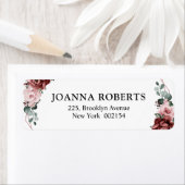 Dusty Pink Mauve Roos Floral Geometric Wedding Etiket (Insitu)