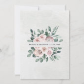 Dusty Pink Mauve Roos Floral Geometric Wedding Kaart (Achterkant)
