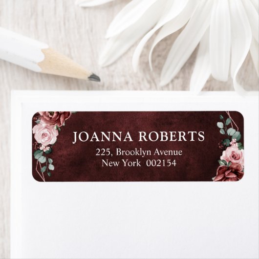 Dusty Pink Mauve Roos Floral Geometric Wedding La Etiket (Insitu)