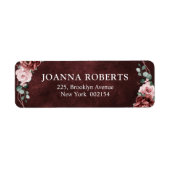 Dusty Pink Mauve Roos Floral Geometric Wedding La Etiket (Voorkant)