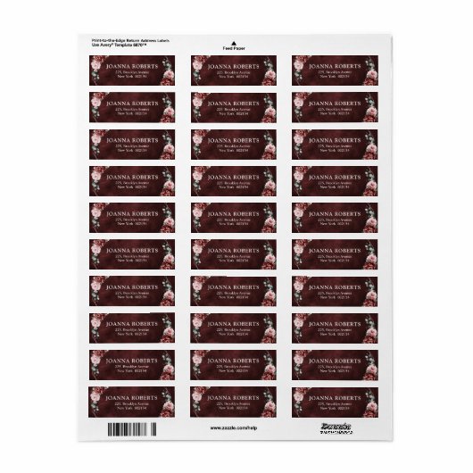 Dusty Pink Mauve Roos Floral Geometric Wedding La Etiket (Full Sheet)