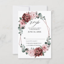 Dusty Pink Mauve Roos Floral Geometric Wedding