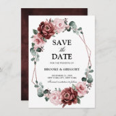 Dusty Pink Mauve Roos Geometric sparen de Datum (Voorkant / Achterkant)