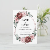 Dusty Pink Mauve Roos Geometric sparen de Datum (Staand voorkant)