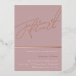 Dusty Pink Mauve Roos Gold 50th Birthday Folie Uitnodiging<br><div class="desc">Dusty Pink Mauve Roos Gold 50th Birthday Folie Uitnodiging Bekijk andere uitnodigingen in onze niche en nestwinkel</div>