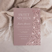 Dusty Pink Mauve Roos Gold Dress Sweet 16 Zestien Kaart