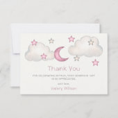 Dusty Pink Meisje Baby shower Bedankkaart (Voorkant)