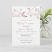 Dusty Pink Meisje Baby shower Kaart (Staand voorkant)