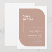 Dusty Pink Minimal Miss Vrijgezellenfeest Kaart (Voorkant / Achterkant)