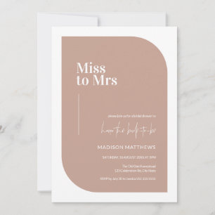 Dusty Pink Minimal Miss Vrijgezellenfeest   Kaart