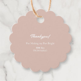 Dusty Pink Minimal Rustiek baby shower bedankt Bedankjes Labels