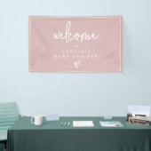 Dusty Pink Minimalist Boho Baby shower Welkom Spandoek (Beurs)