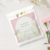 Dusty Pink Minimalist Boho Cactus Arch Baby shower Bedankzakje (Gezegeld)