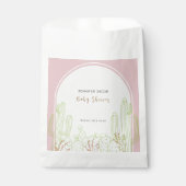 Dusty Pink Minimalist Boho Cactus Arch Baby shower Bedankzakje (Voorkant)