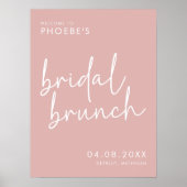 Dusty Pink Minimalist Bridal Brunch Welkom Poster (Voorkant)