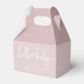 Dusty Pink Minimalist Modern Boho Baby shower Bedankdoosjes (Achterkant)