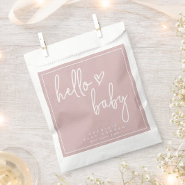 Dusty Pink Minimalist Modern Boho Baby shower Bedankzakje