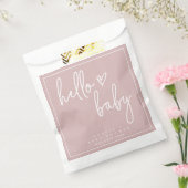 Dusty Pink Minimalist Modern Boho Baby shower Bedankzakje (Gezegeld)