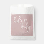 Dusty Pink Minimalist Modern Boho Baby shower Bedankzakje (Voorkant)