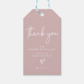 Dusty Pink Minimalist Modern Boho Baby shower Cadeaulabel (Voorkant)
