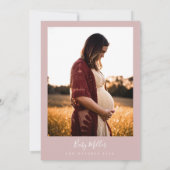 Dusty Pink Minimalist Modern Boho Baby shower Kaart (Achterkant)