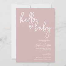 Dusty Pink Minimalist Modern Boho Baby shower