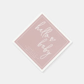 Dusty Pink Minimalist Modern Boho Baby shower Servet (Hoek)