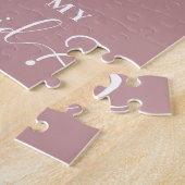 Dusty Pink Minimalist Photo Bridesmaid Voorstel Legpuzzel (Zijkant)
